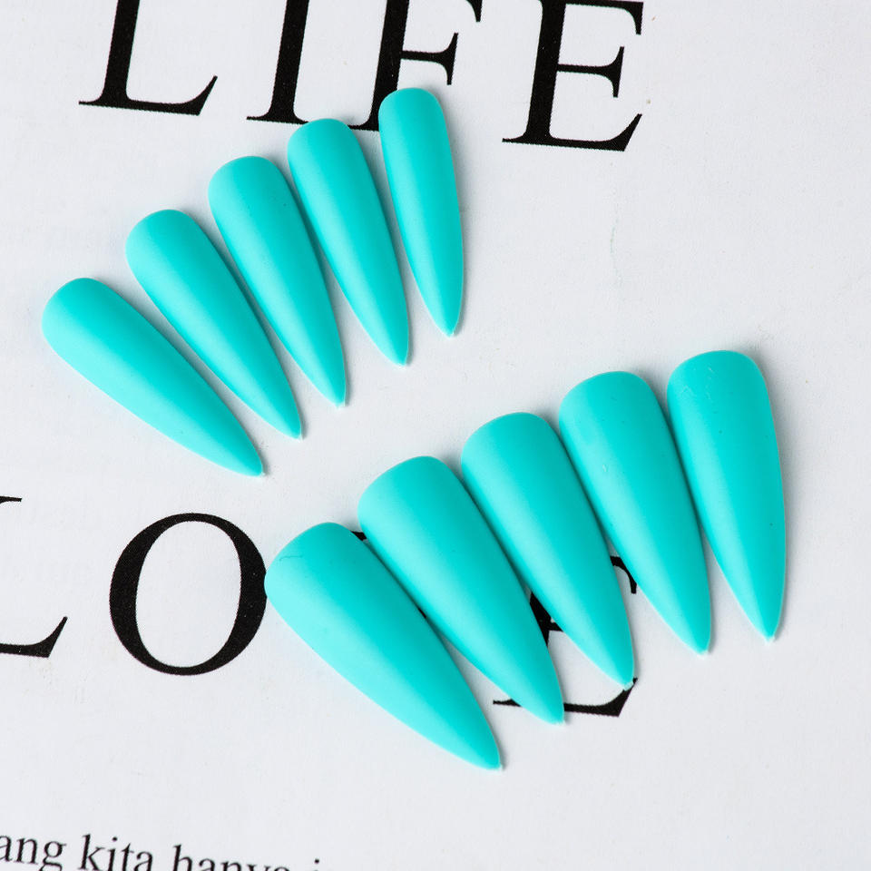 Matte 30pcs Extra Long Ballerina Solid Color Full Cover Stiletto Matte False Nails