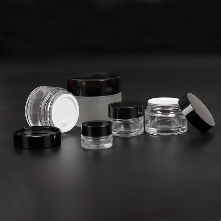 Wholesale Custom Painting Clear Round Facial Cream 5ml 10ml 30ml 50ml 100ml Cosmetic Glass Jar