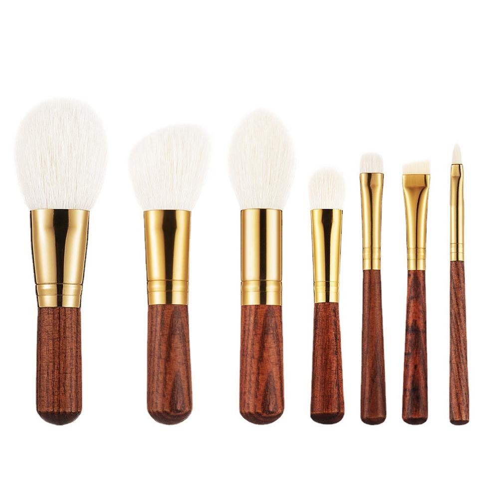 Professional High Quality 7 Pcs Customized Animal Goat Hair Makeup Brushes Set