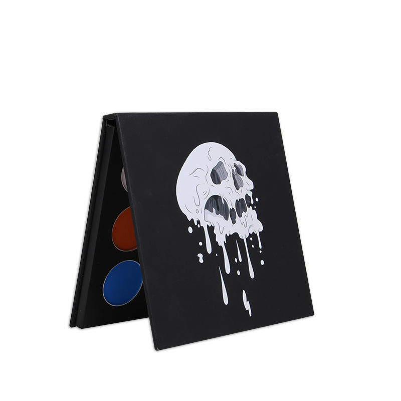 Skull Printing Custom Logo Small Square Waterproof Quality Pressed Matte Eyeshadow Palette