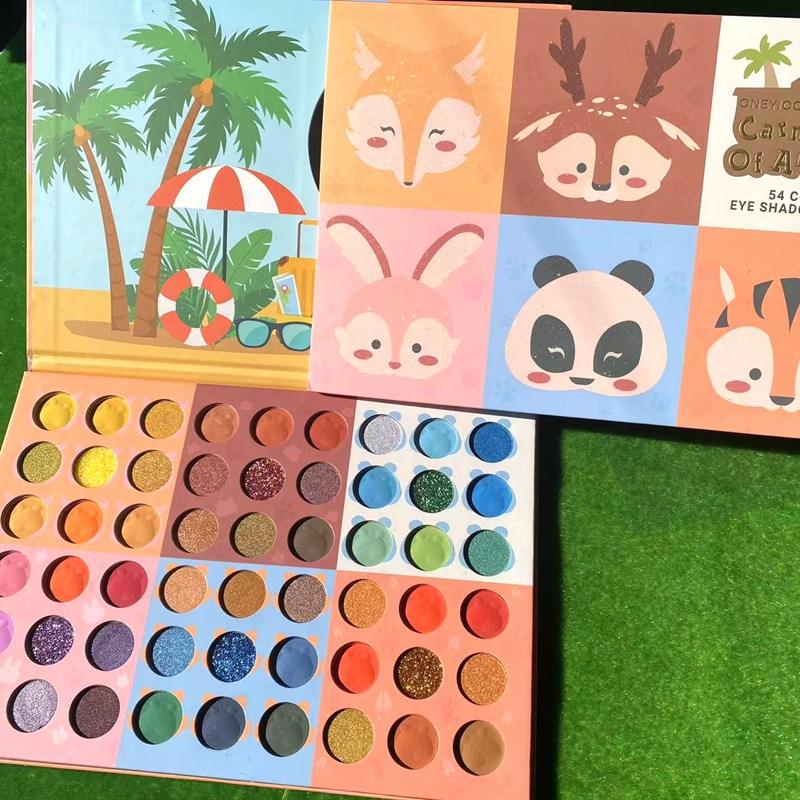 54 Colors Eye Shadow Cute Cartoon Animal Makeup Pallet New Chromatic Eyeshadow Palette