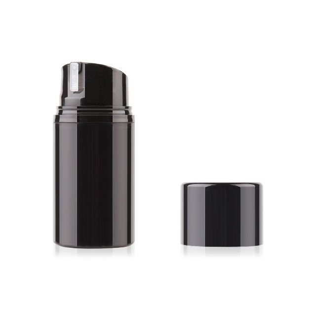 PP Recyclable Airless Cosmetic Bottles 30ml 50ml 80ml 100ml 120ml 150ml Black Airless Pump Bottle For Face Lotion Cream Cleanser