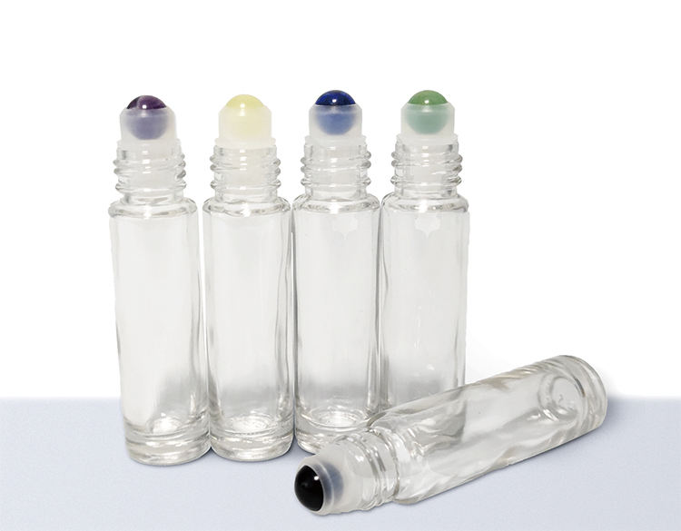 Fast Delivery 10ml Transparent Refillable Essential Oil Gemstone Spheres For Rollerball Bottles