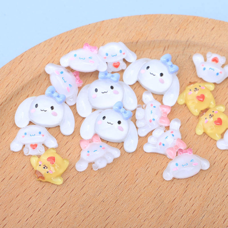 Japan Anime Character Cute Puppy Cinnamoroll Purin Handmade Nail DIY Cartoon Nails Art Decoration