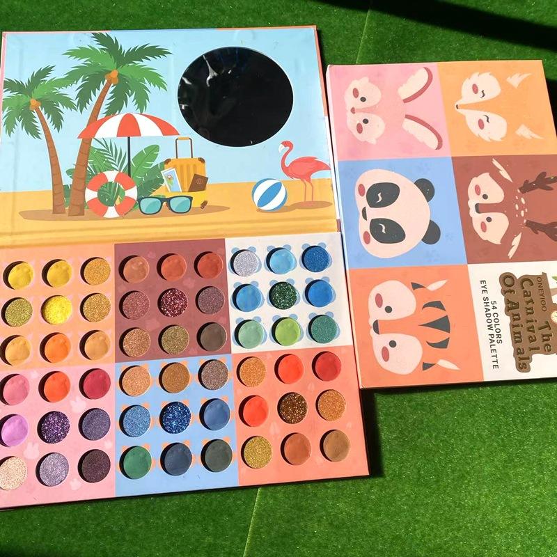 54 Colors Eye Shadow Cute Cartoon Animal Makeup Pallet New Chromatic Eyeshadow Palette