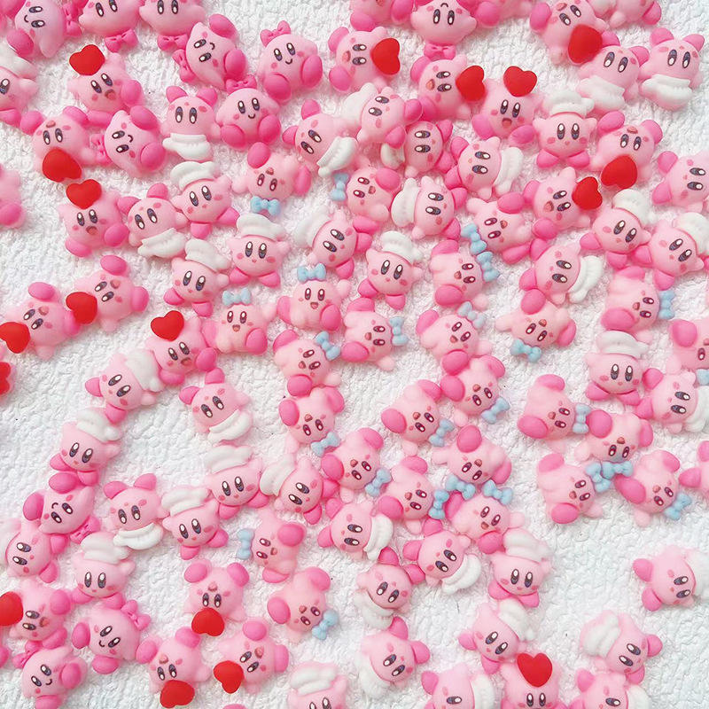 Japan Cartoon Handmade Resin Nail Art Decorations Game Character Kirby Anime 3D Kawaii Nail Charms