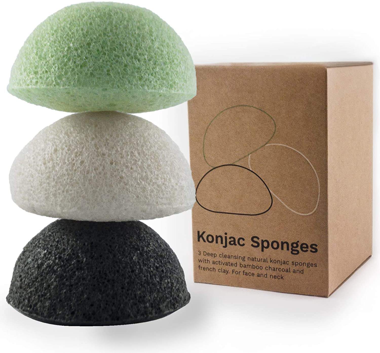 Exfoliating Biodegradable Organic Makeup Remover Sponge Clean Face Eco-friendly 100% Natural Konjac Sponge