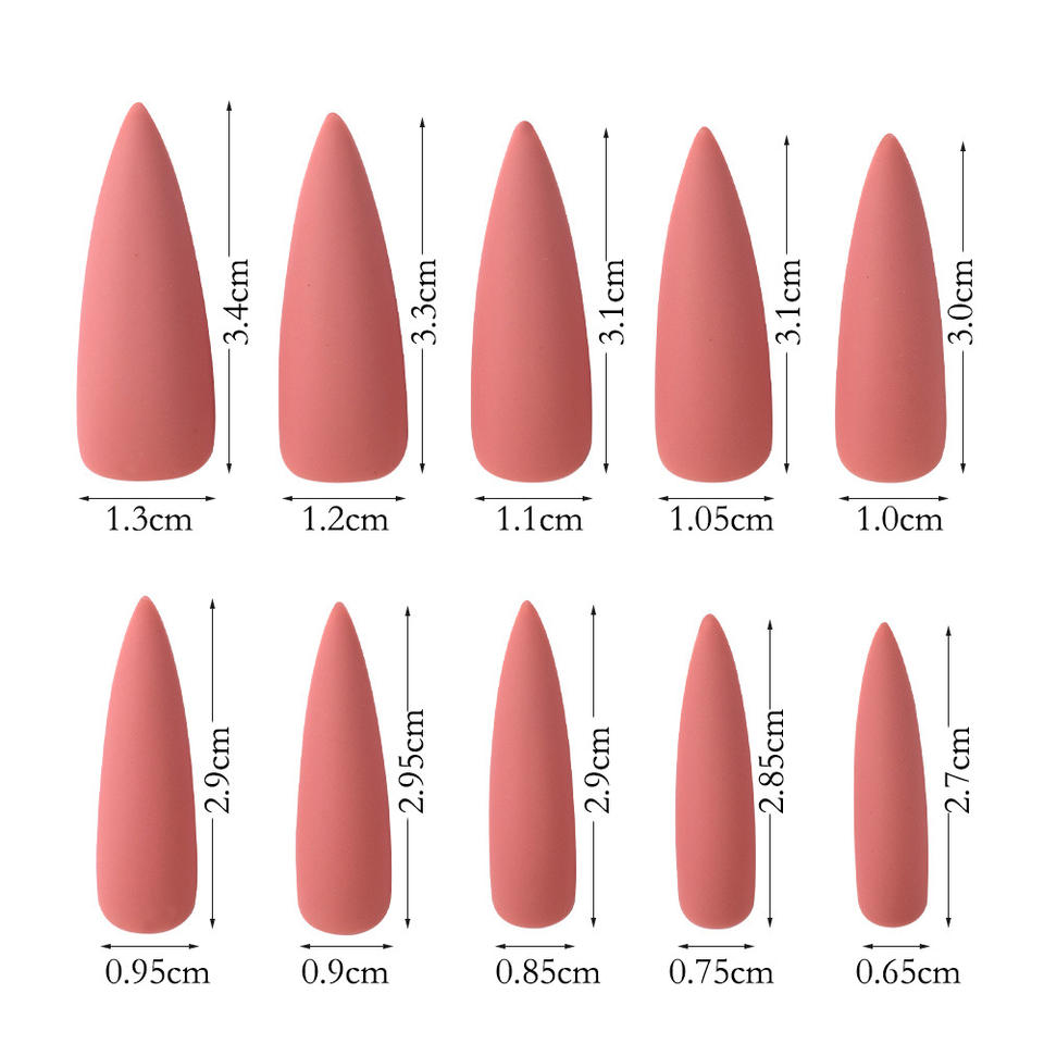 Matte 30pcs Extra Long Ballerina Solid Color Full Cover Stiletto Matte False Nails