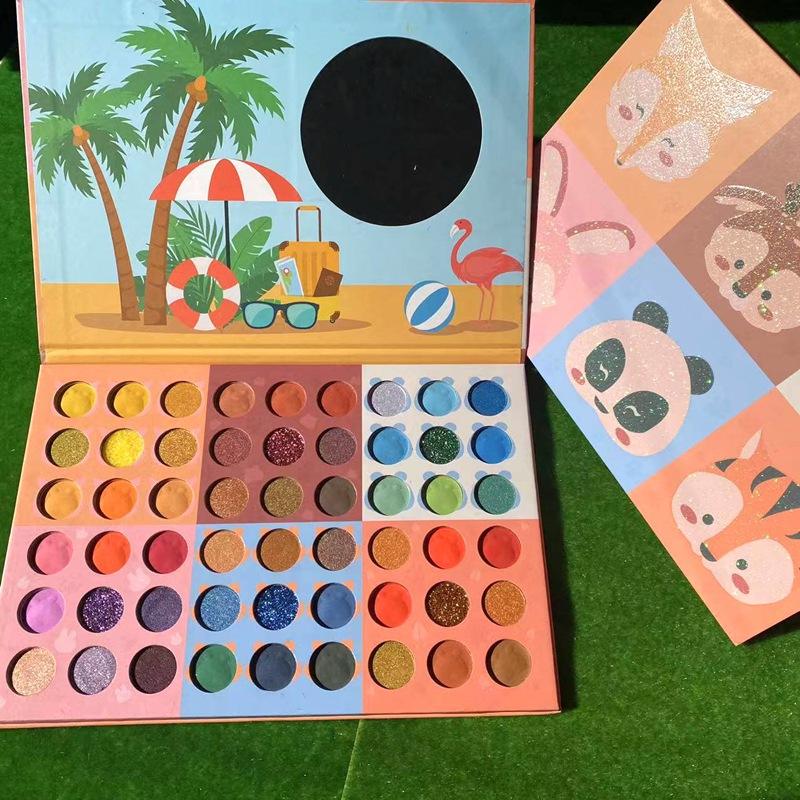 54 Colors Eye Shadow Cute Cartoon Animal Makeup Pallet New Chromatic Eyeshadow Palette