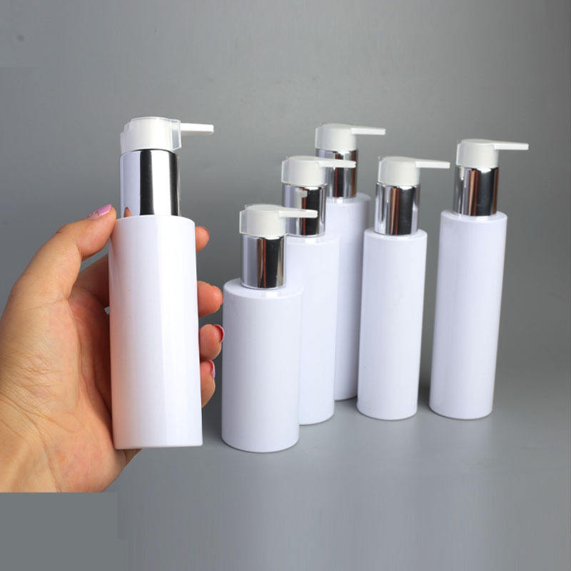 Luxury White Body Lotion Bottle 100ml 120ml 150ml Refillable PET Plastic Shampoo Pump Bottle With Pump