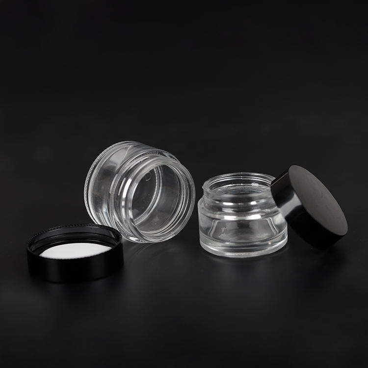 Wholesale Custom Painting Clear Round Facial Cream 5ml 10ml 30ml 50ml 100ml Cosmetic Glass Jar