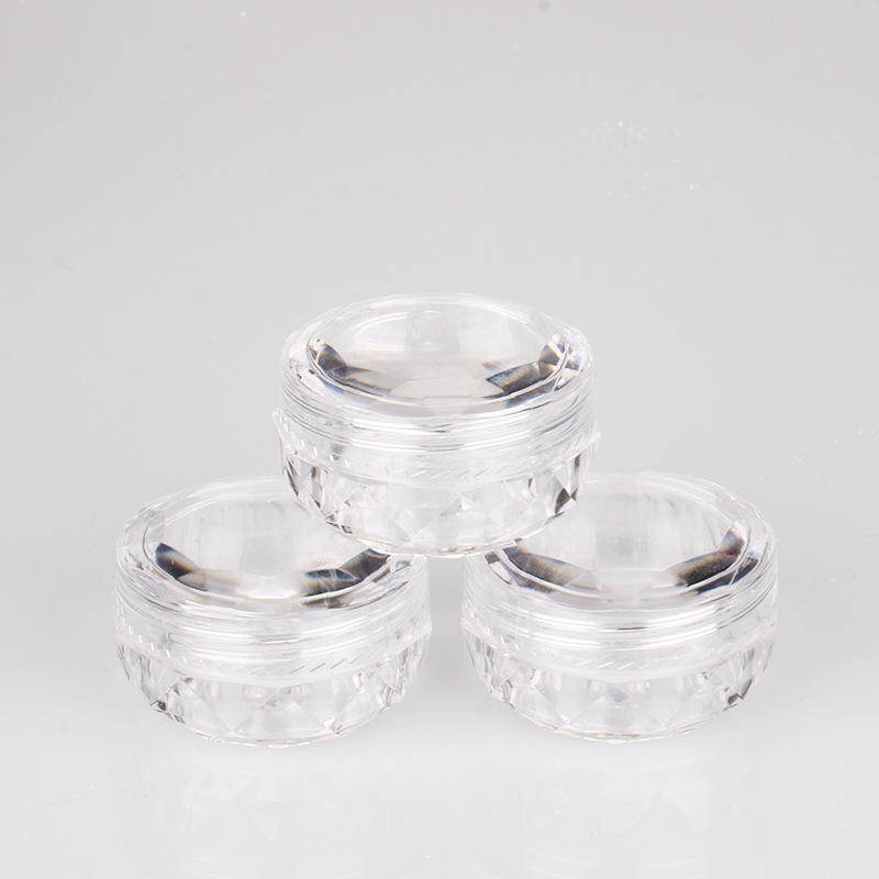 3g 5g Plastic Mini Empty Loose Powder Jar Eye Shadow Powder Blush Case Diamond Shape Cosmetics Transparent Jar