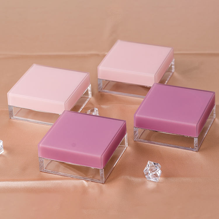 Square Shaped As Plastic Powder Jar Cosmetic Loose Powder Jar With Sifter And Rotating Sifters