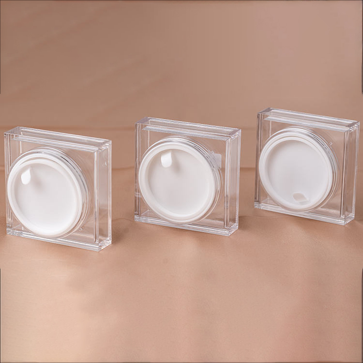 Square Shaped As Plastic Powder Jar Cosmetic Loose Powder Jar With Sifter And Rotating Sifters