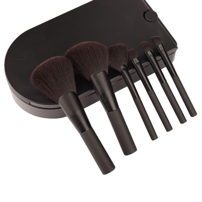 Cosmetic Tools Led Travel Size Whole Makeup Brushes Set With Mirror Case Custom Logo