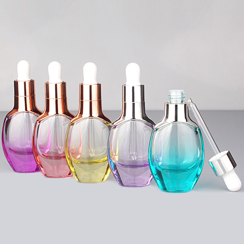 Wholesale Skin Care Emtpy Custom Color Essential Oil Glass 30ml Dropper Bottle