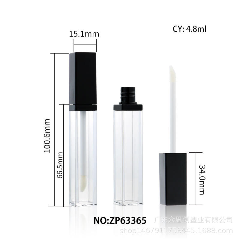 Wholesale 5ml Private Label Customization Empty Lip Gloss Tubes Square Top