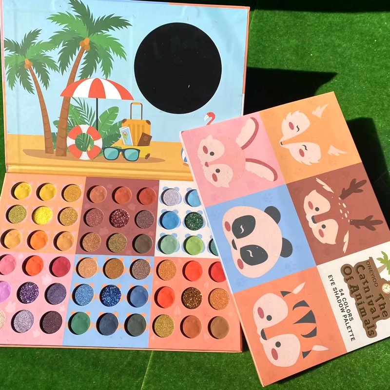 54 Colors Eye Shadow Cute Cartoon Animal Makeup Pallet New Chromatic Eyeshadow Palette