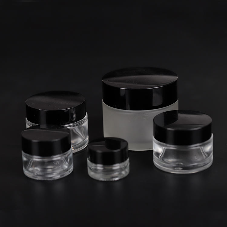 Wholesale Custom Painting Clear Round Facial Cream 5ml 10ml 30ml 50ml 100ml Cosmetic Glass Jar