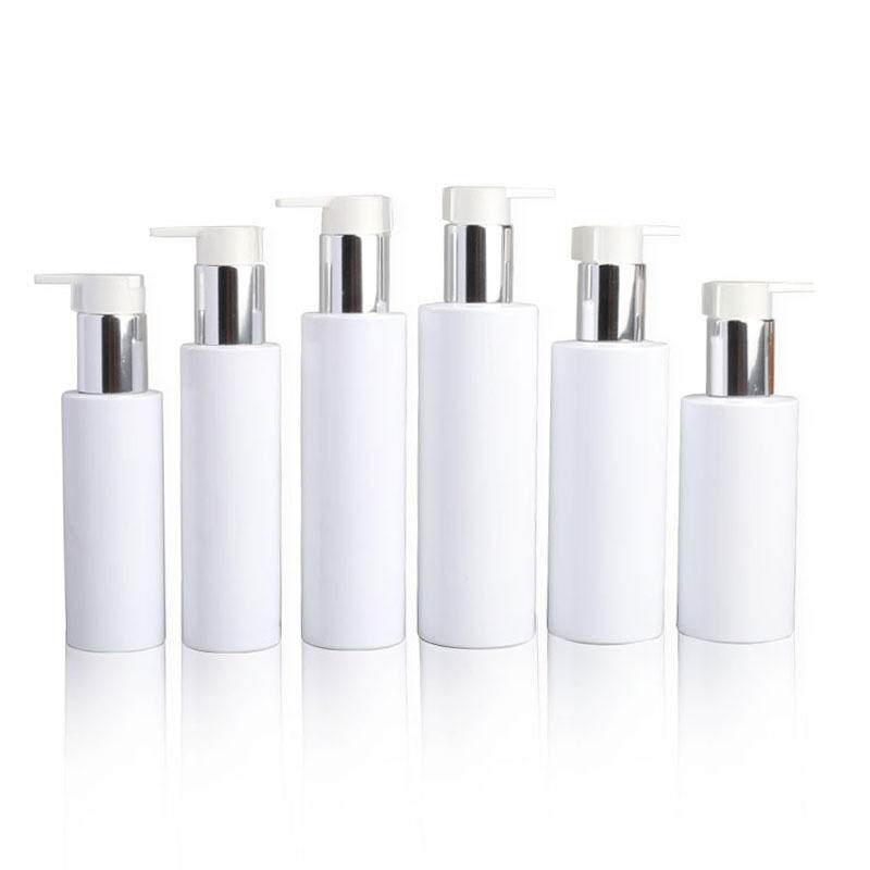 Luxury White Body Lotion Bottle 100ml 120ml 150ml Refillable PET Plastic Shampoo Pump Bottle With Pump