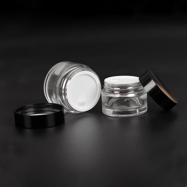 Wholesale Custom Painting Clear Round Facial Cream 5ml 10ml 30ml 50ml 100ml Cosmetic Glass Jar