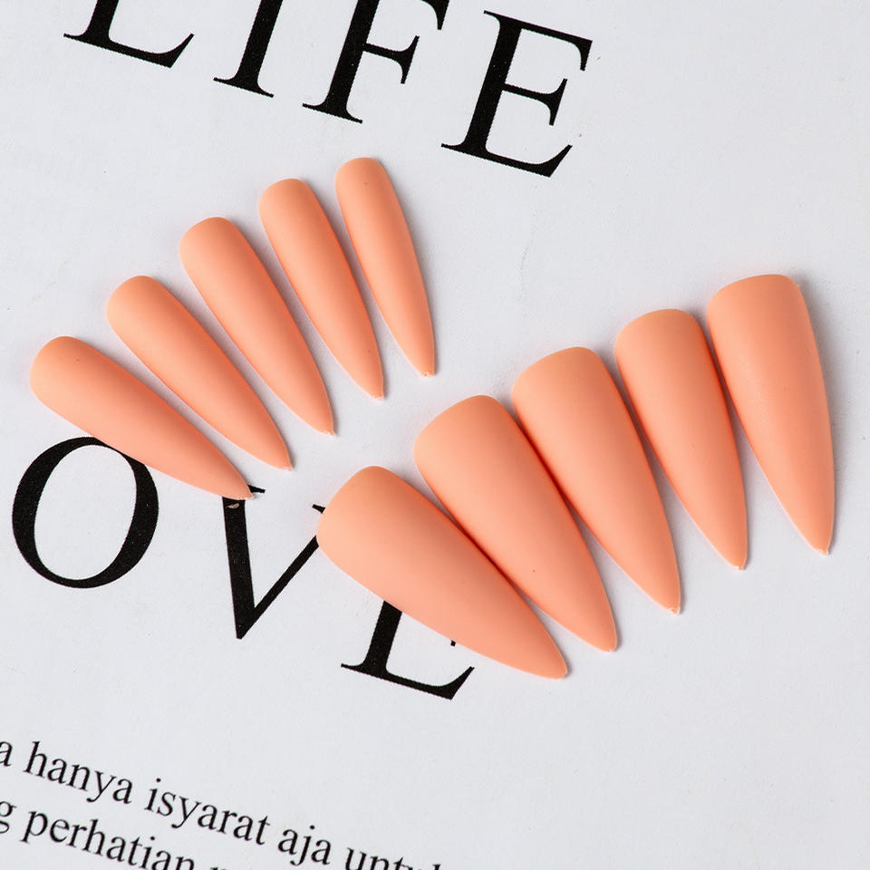 Matte 30pcs Extra Long Ballerina Solid Color Full Cover Stiletto Matte False Nails