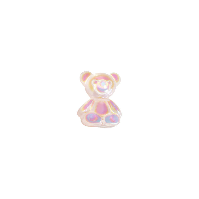 Hot Sale AB Crystal Aurora Candy Color Resin Cartoon Bear DIY 3D Nail Art Decor Nail Charms