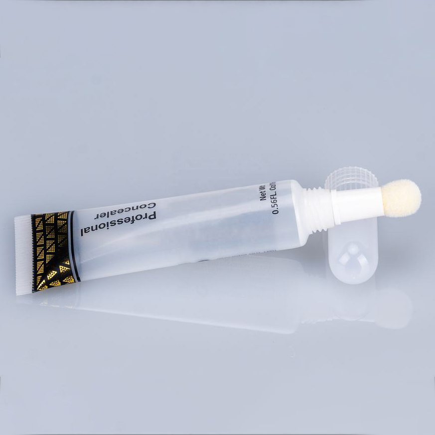 15ml new trend vacuum gold black bottom clear liquid lipstick lip gloss lip balm concealer container white brush empty tube