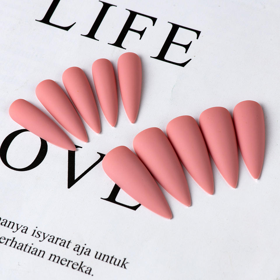 Matte 30pcs Extra Long Ballerina Solid Color Full Cover Stiletto Matte False Nails