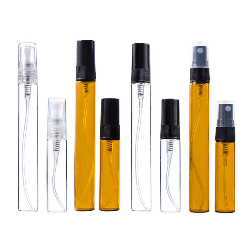 Press Type Sub Packing Sample Test Pack Plastic Sprayed Glass 2ml 3ml 5ml 10ml Perfume Spray Bottles