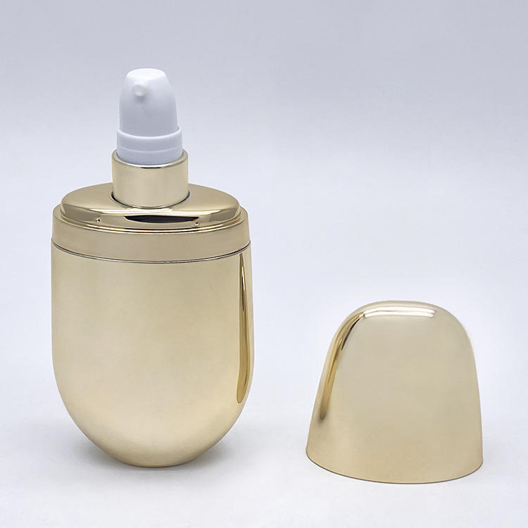 Luxury Empty Silver Gold 30ml 50ml Customized Color Private Label Sunscreen Foundation Concealer Essence Pump Serum Bottle