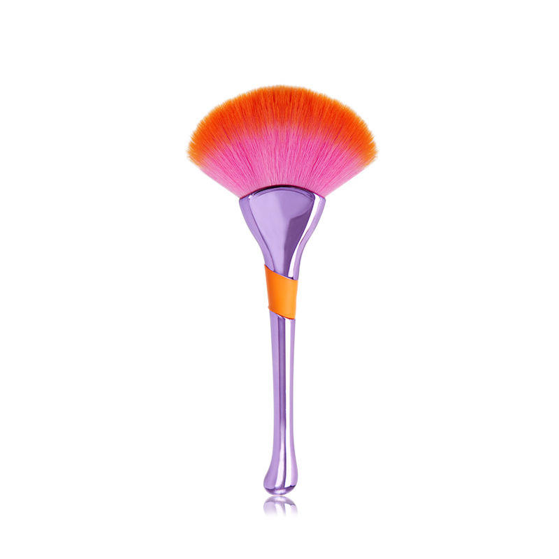 Professional Synthetic Hair Colorful Face Highlight Powder Brush Single Fan Makeup Brush