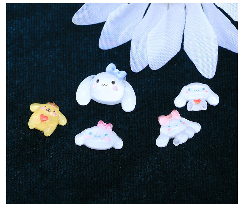 Japan Anime Character Cute Puppy Cinnamoroll Purin Handmade Nail DIY Cartoon Nails Art Decoration