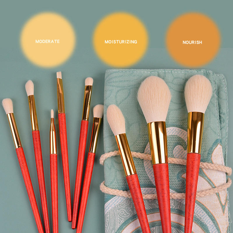 9Pcs Portable Private Label Professional Wood Handle Custom Logo Chinese Style Red Makeup Brush Set