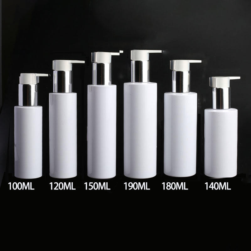 Luxury White Body Lotion Bottle 100ml 120ml 150ml Refillable PET Plastic Shampoo Pump Bottle With Pump