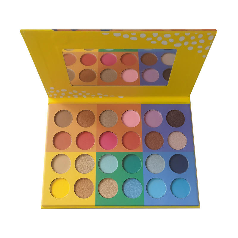 Customized Cruelty Free Colorful Vegan Cardboard Square Pan High Pigment 24 Eyeshadow Palette