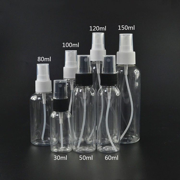 Refillable 1oz 50ml 80ml 100ml 120ml 150ml Plastic Small Spray Bottle Mist Spray Bottle