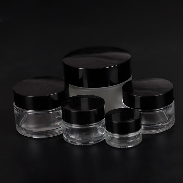 Wholesale Custom Painting Clear Round Facial Cream 5ml 10ml 30ml 50ml 100ml Cosmetic Glass Jar