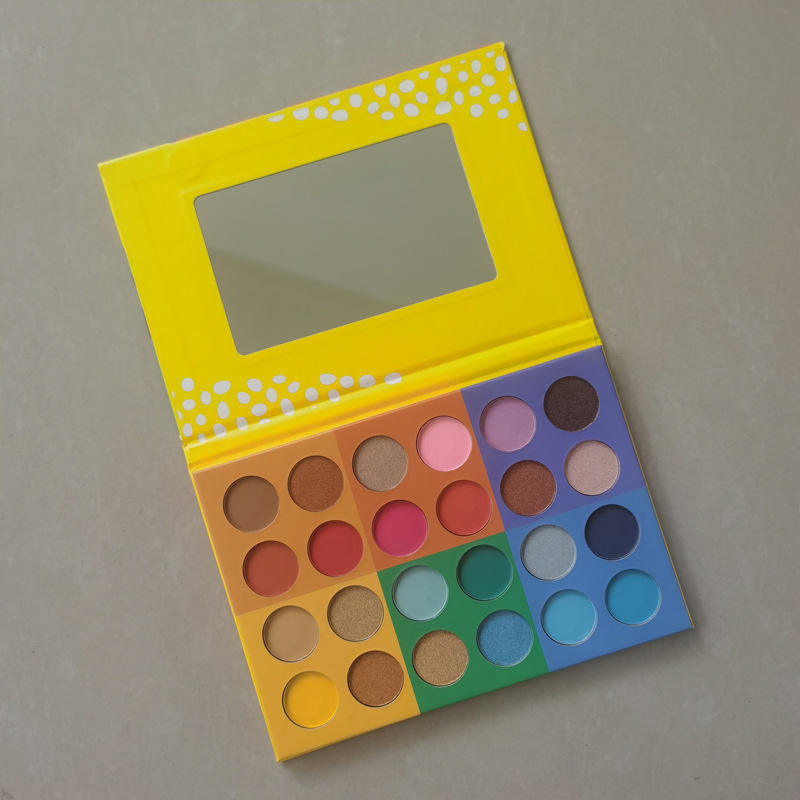 Customized Cruelty Free Colorful Vegan Cardboard Square Pan High Pigment 24 Eyeshadow Palette