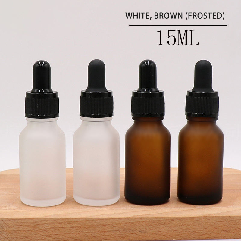 Essential Oil Cosmetic 15ml Matte Glass Empty Boston Liquid Men Bottle Dropper