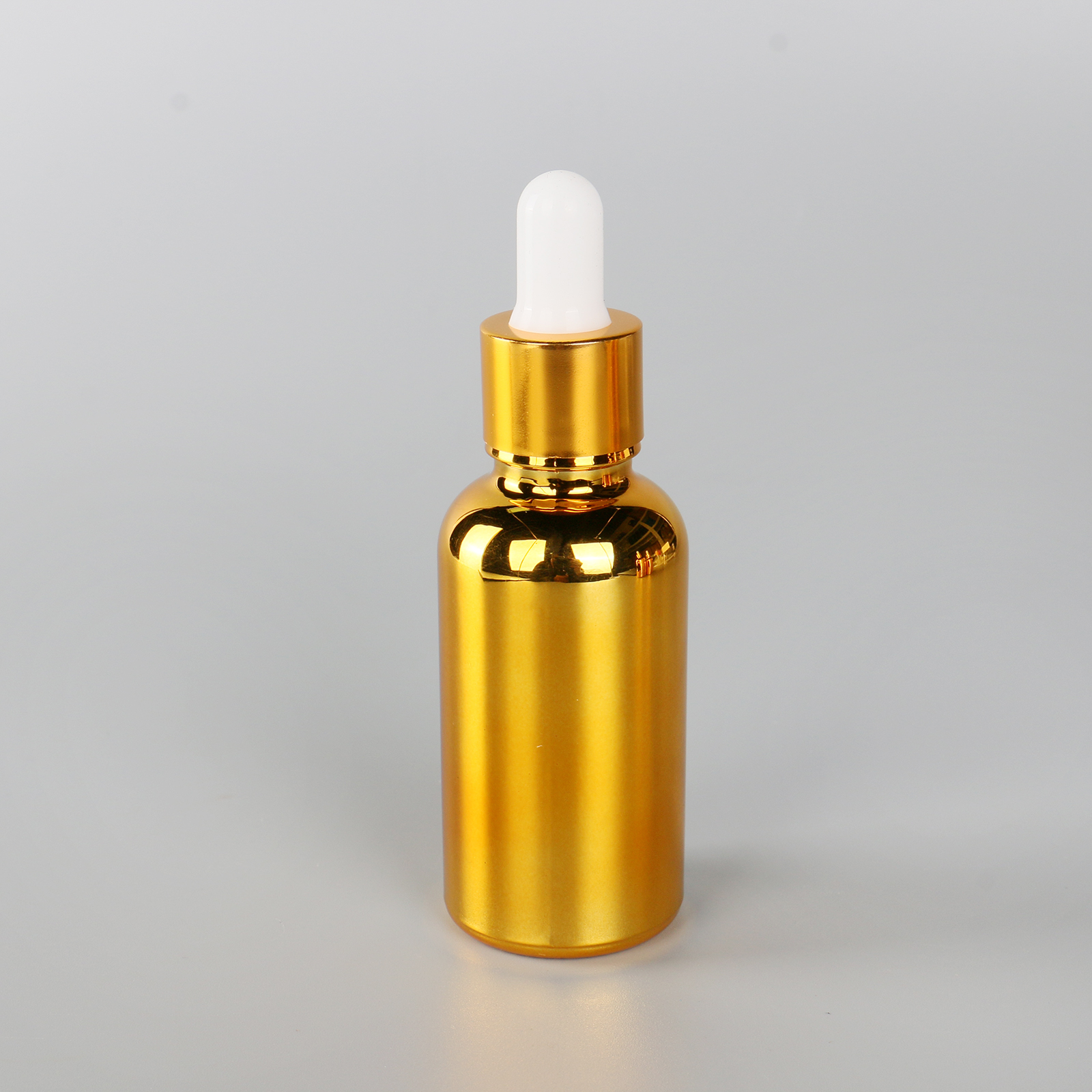 5ml 10ml 15ml 30ml 50ml 100ml Empty Electroplate UV Gold Coating Shiny Spray Bottle Glass Dropper Bottles For Essential Oil