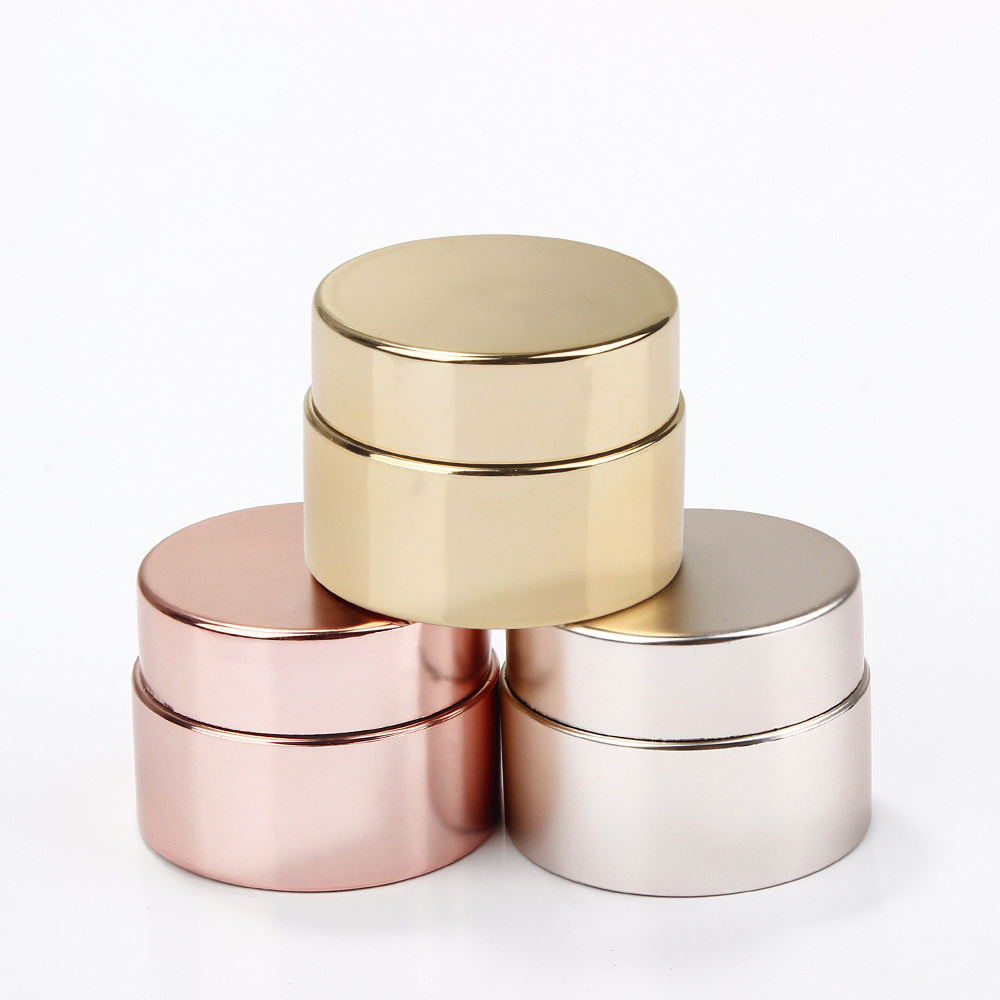 5g Electroplating Cream Sample Bottle UV Technology Luxury Gold Silver Rose Gold Color PP Cosmetic Jar