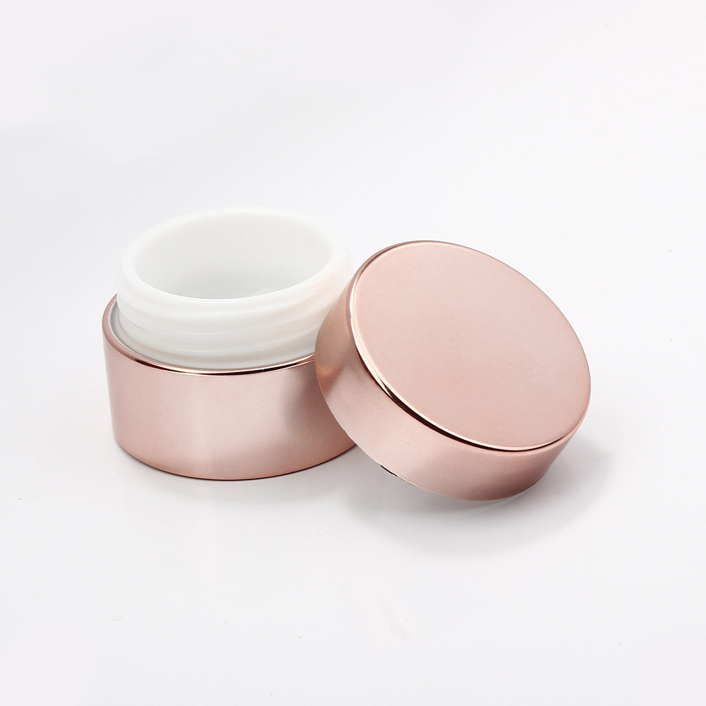 5g Electroplating Cream Sample Bottle UV Technology Luxury Gold Silver Rose Gold Color PP Cosmetic Jar