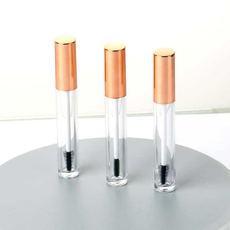 Custom Rose Gold Clear Mascara Eyelash Cream Container Empty Mascara Wand Packaging Tubes With Brush