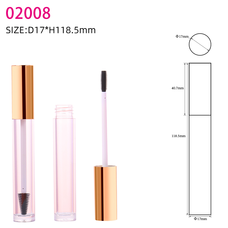 Custom Rose Gold Clear Mascara Eyelash Cream Container Empty Mascara Wand Packaging Tubes With Brush