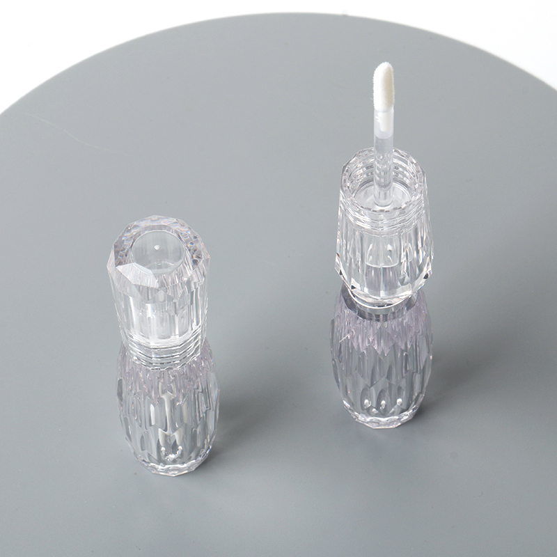 Plastic Bottle Transparent Fashion Unique Crystal Lipstick Cosmetic Packaging Container Empty Clear Lip Gloss Tube