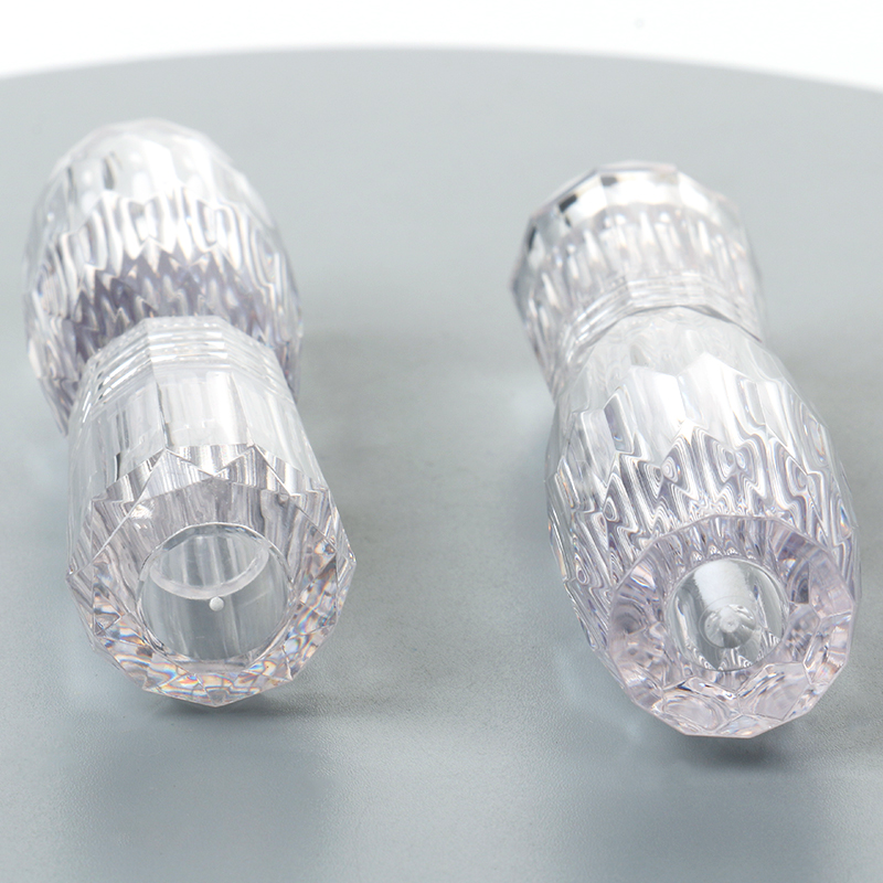 Plastic Bottle Transparent Fashion Unique Crystal Lipstick Cosmetic Packaging Container Empty Clear Lip Gloss Tube