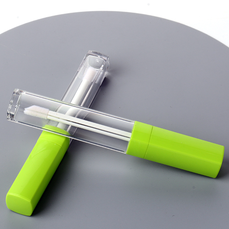 Wholesale New Unique Private Label Light Green Clear Plastic Slim Square Empty Custom Lip Gloss Tubes With Wands