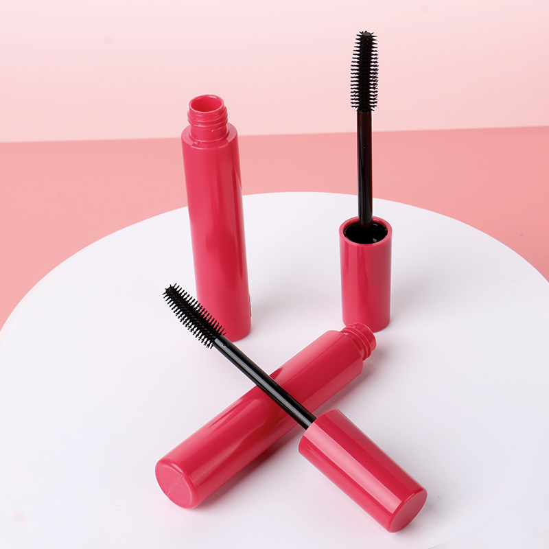 Customizable Logo Red Mascara Container Eyelash Tube Round High Quality Empty Mascara Wand Tubes With Brush