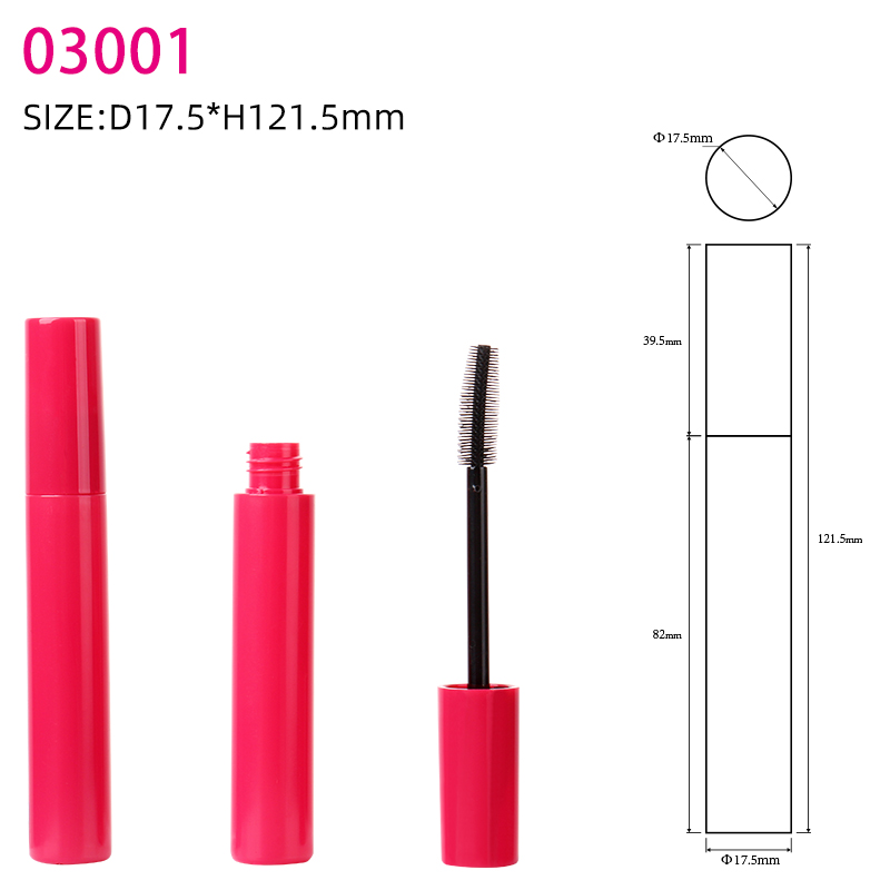 Customizable Logo Red Mascara Container Eyelash Tube Round High Quality Empty Mascara Wand Tubes With Brush